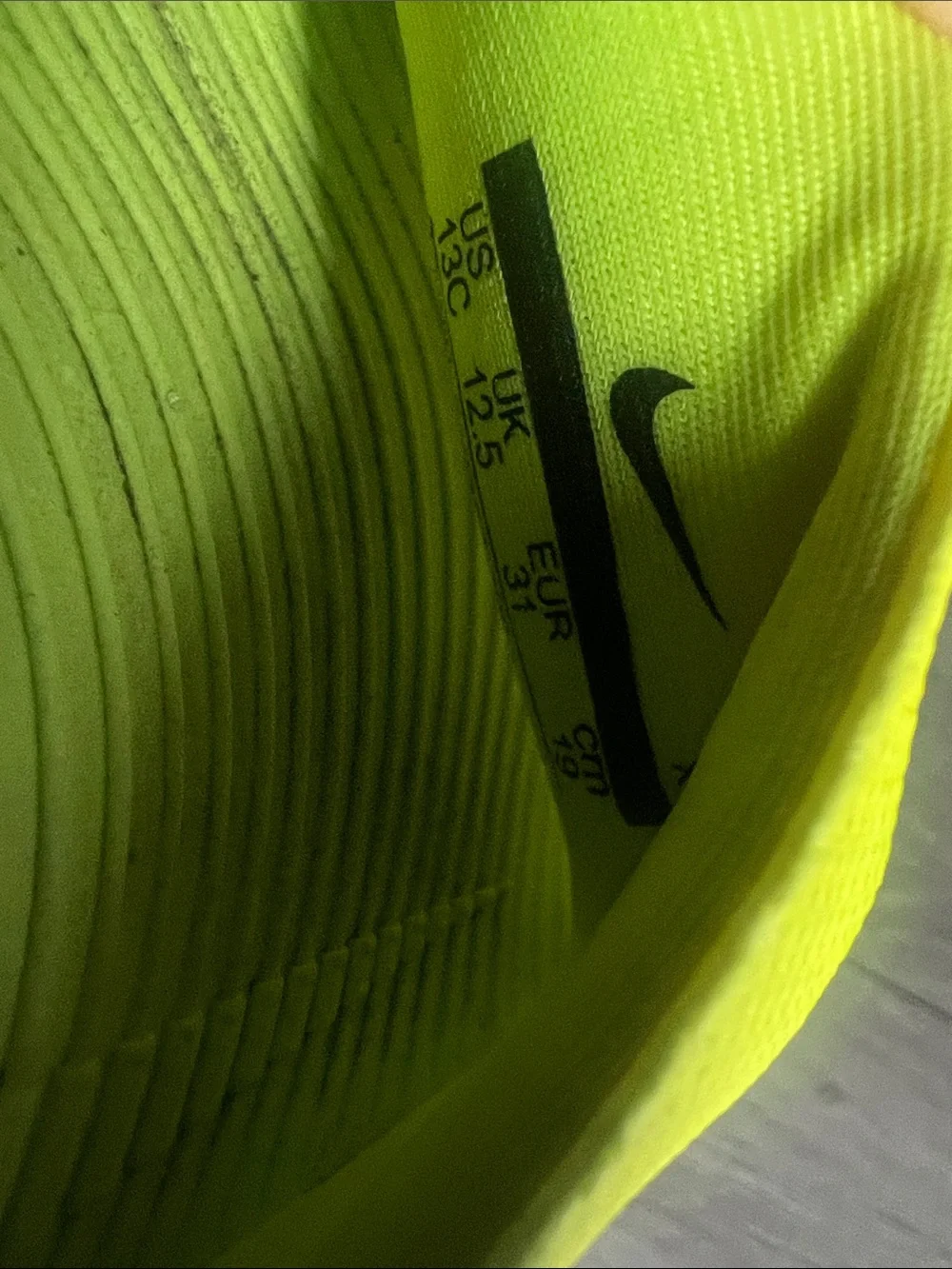 Nike Kids' Neon Green/Yellow Slide Sandals with Black Swoosh